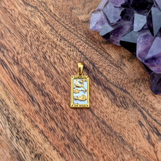 Tarot The Moon couleur or