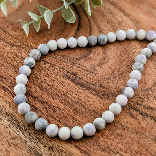 Corde de jade serein vert matte 6 ou 8mm