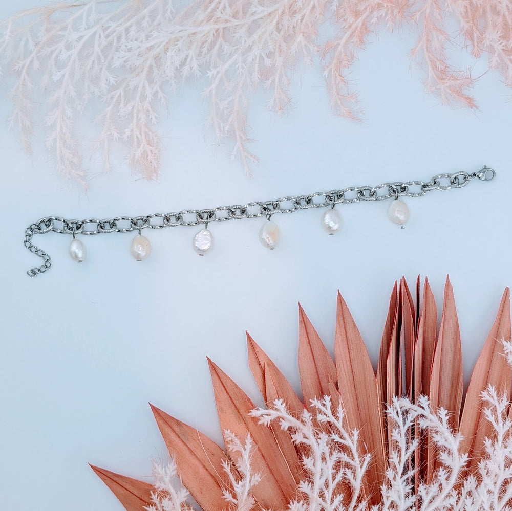 Bracelet audacieuse perle de couleur argent ou or