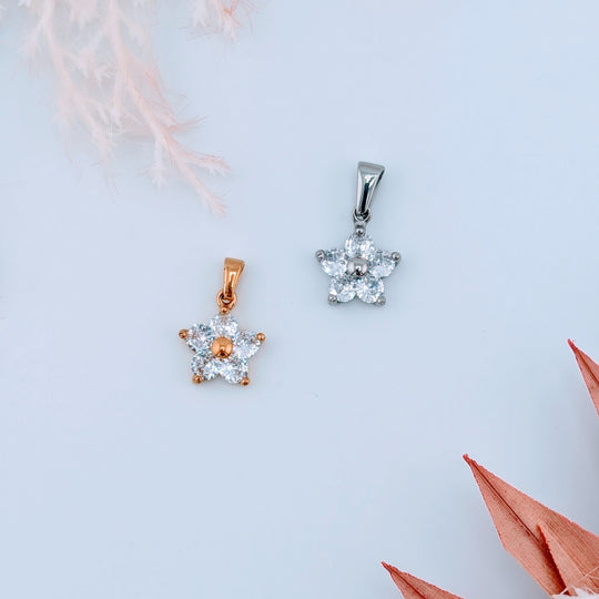 Fleur de diamant de couleur or ou argent