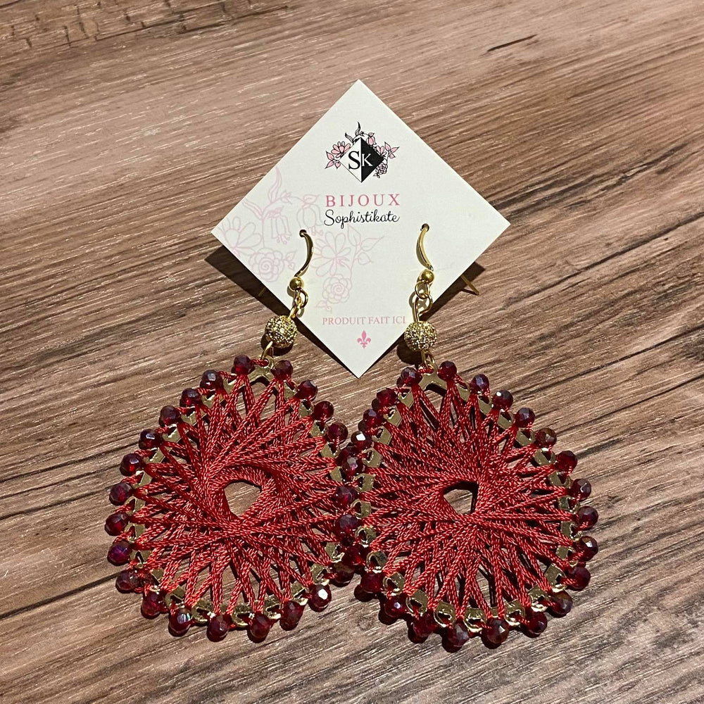 Boucles d'oreilles Ohana rouge
