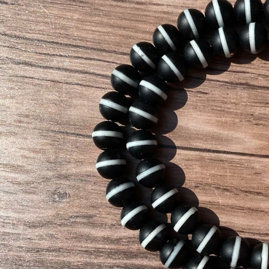 Corde de pierre onyx mat "Beetlejuice" 8mm