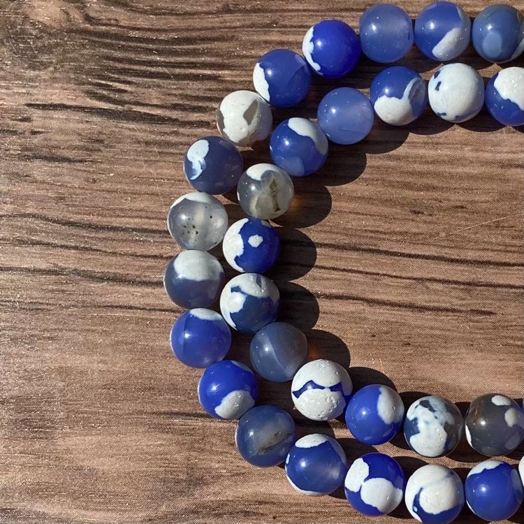 Corde de pierre agate nuage 8mm