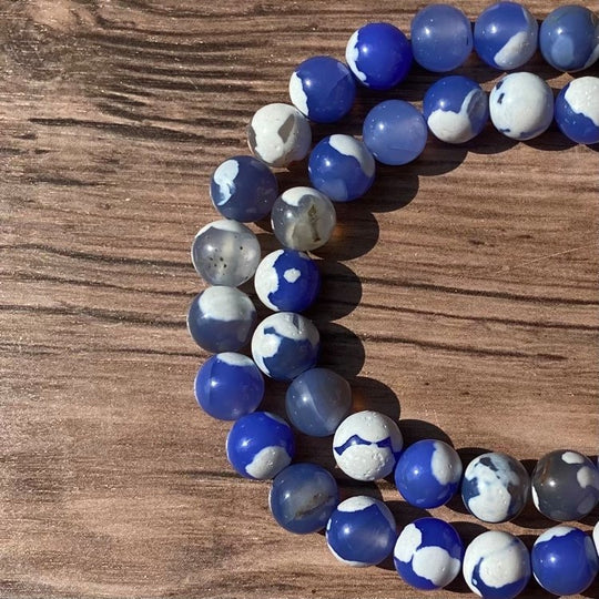 Corde de pierre agate nuage 8mm