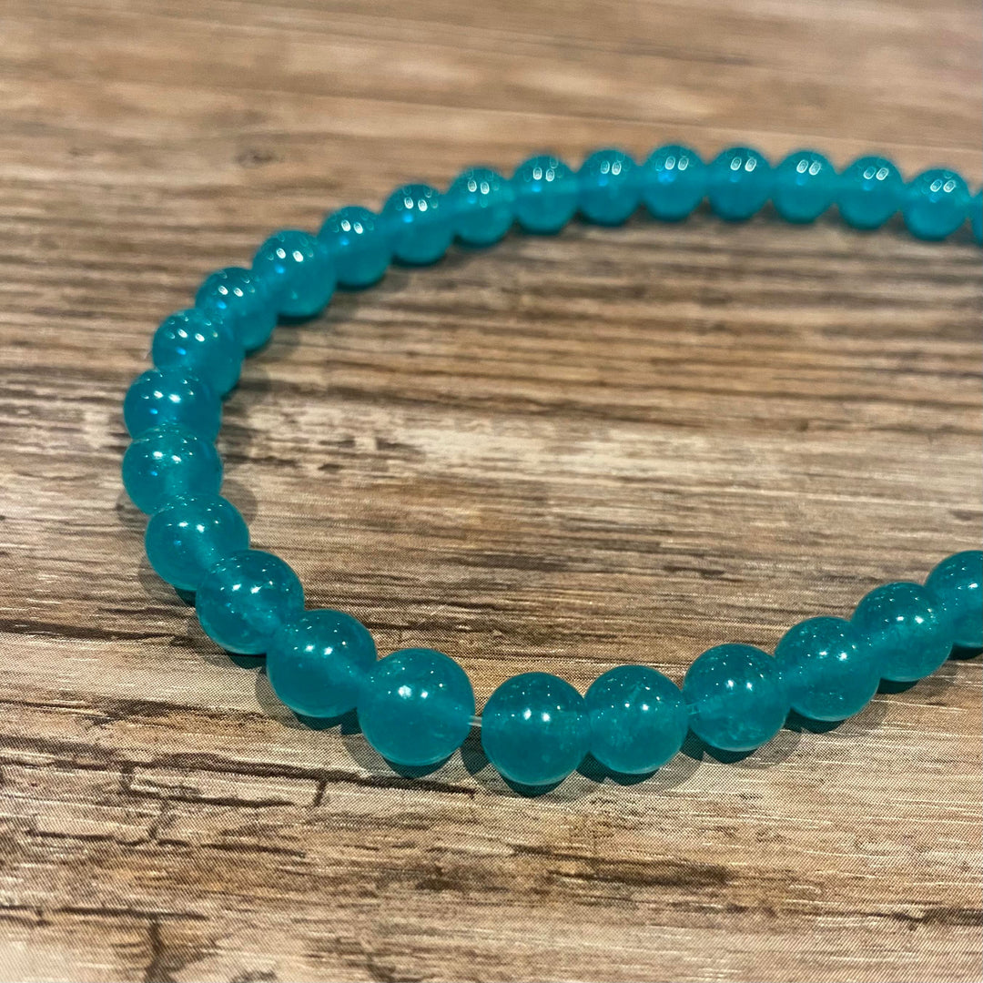Corde de jade aqua 6 ou 8 mm