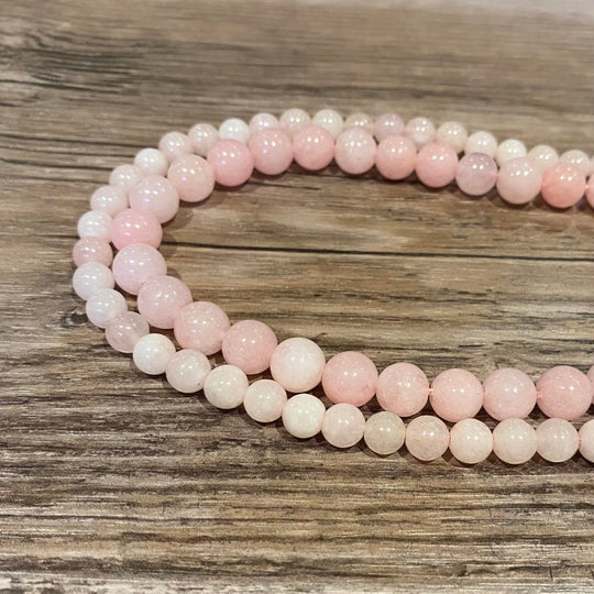 Corde de pierre de morganite rose 6 ou 8 mm