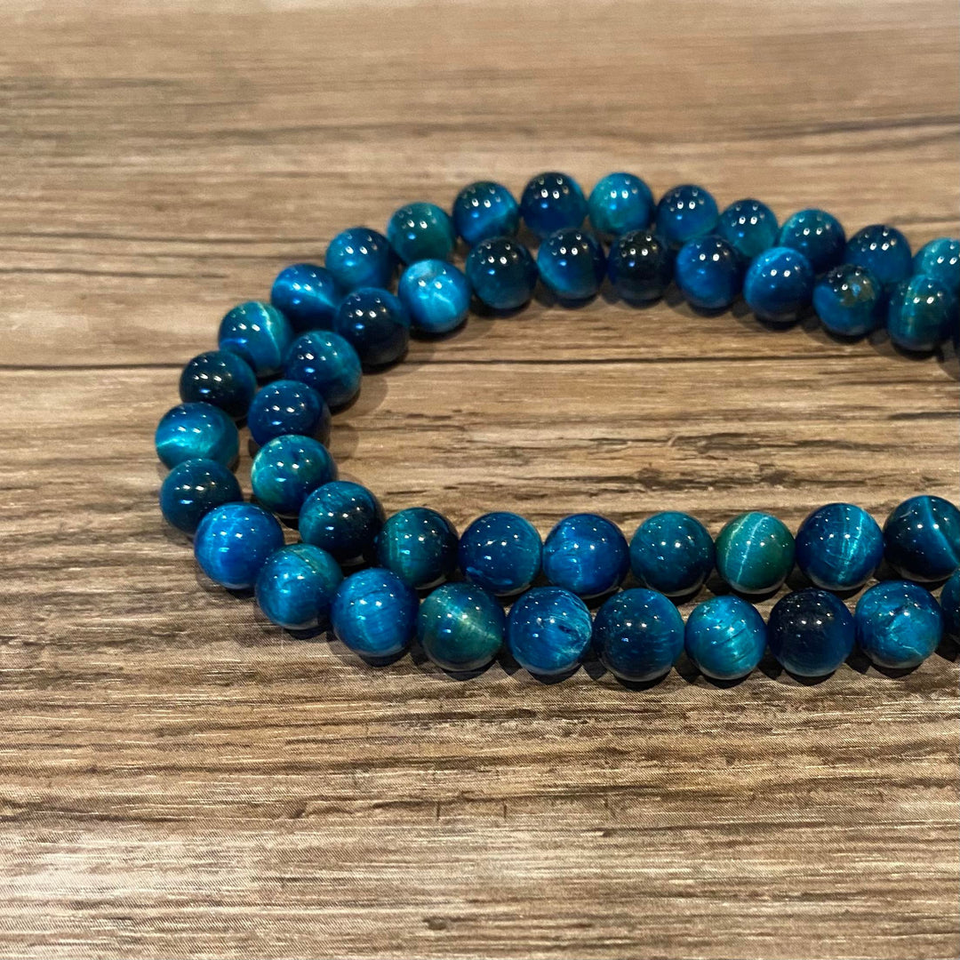 Corde oeil de tigre aqua 8 mm