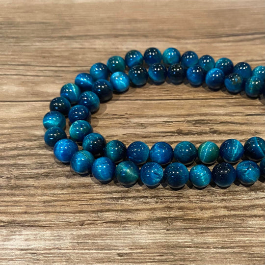 Corde oeil de tigre aqua 8 mm