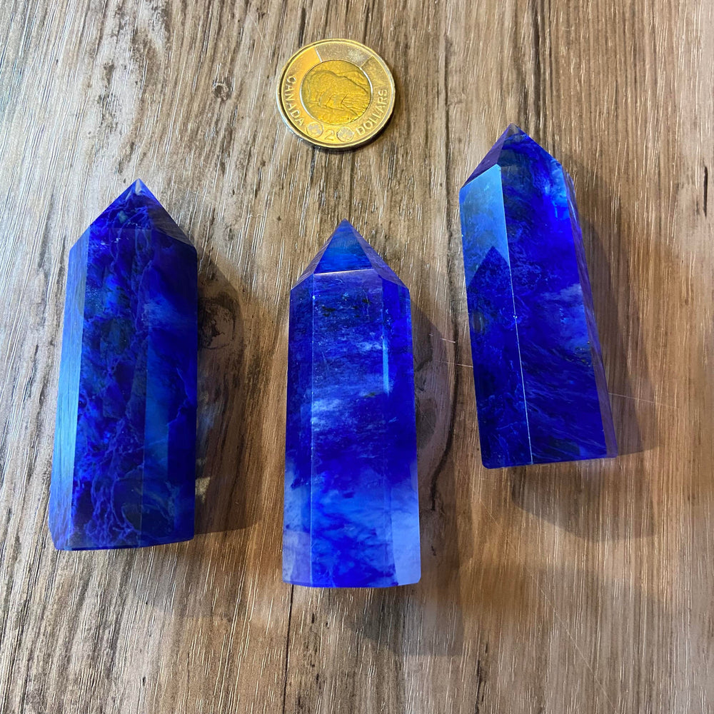 Pointe de quartz bleu