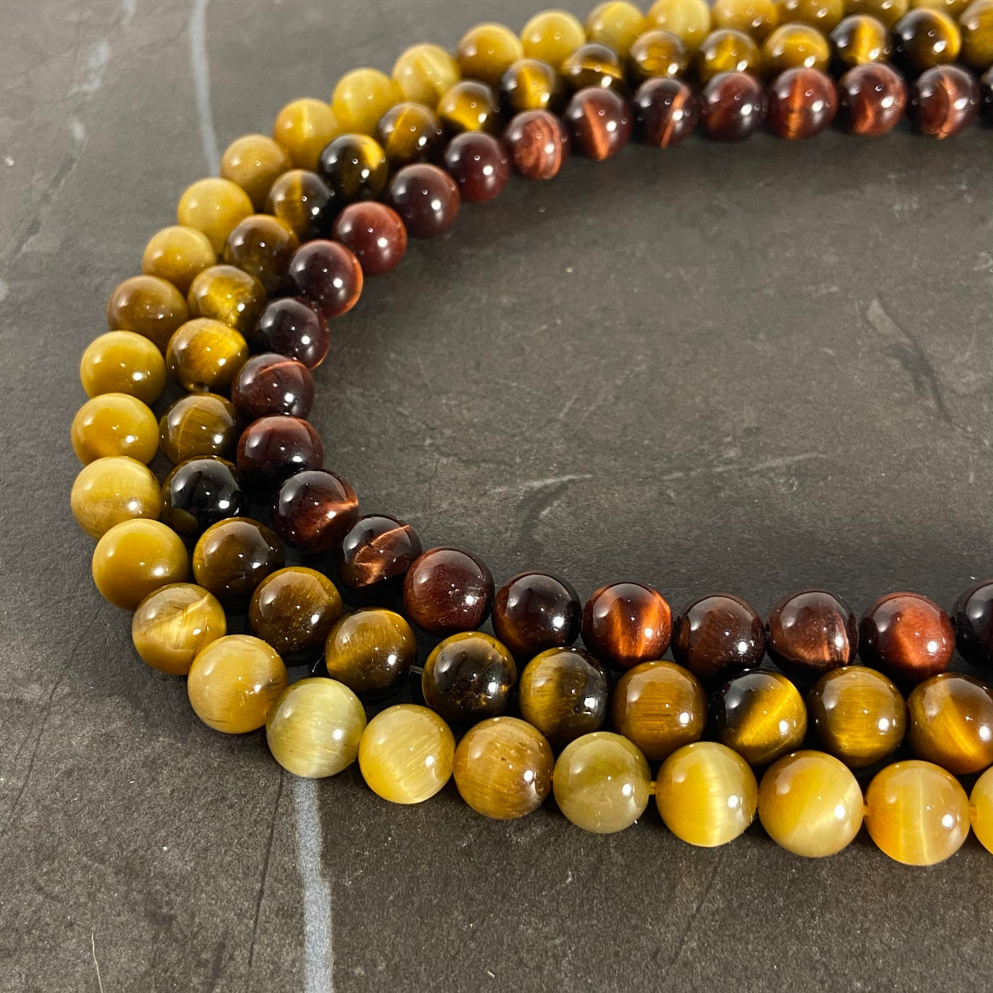 Yellow, brown or red tiger's eye rope