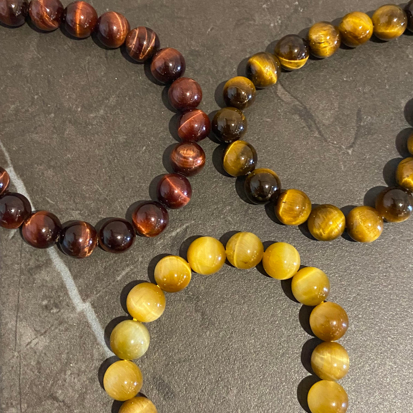 Yellow, brown or red tiger's eye rope