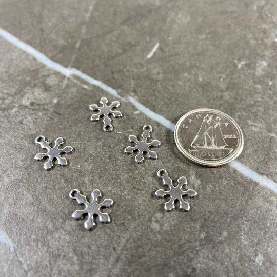Lot de breloques flocons en acier inoxydable