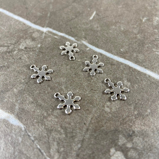 Lot de breloques flocons en acier inoxydable