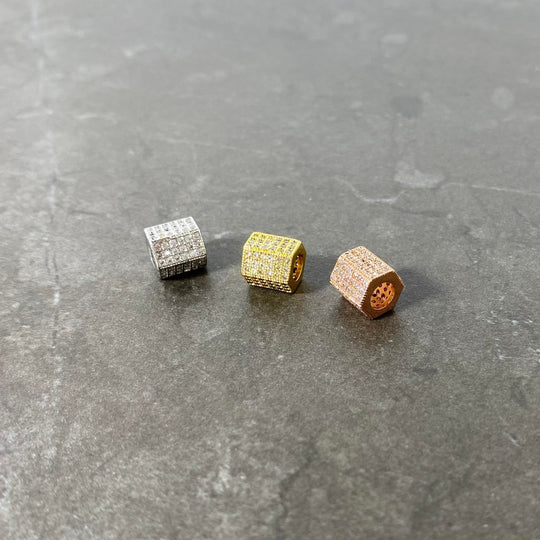 Breloque de tube chic pavé de zircon couleur aux choix