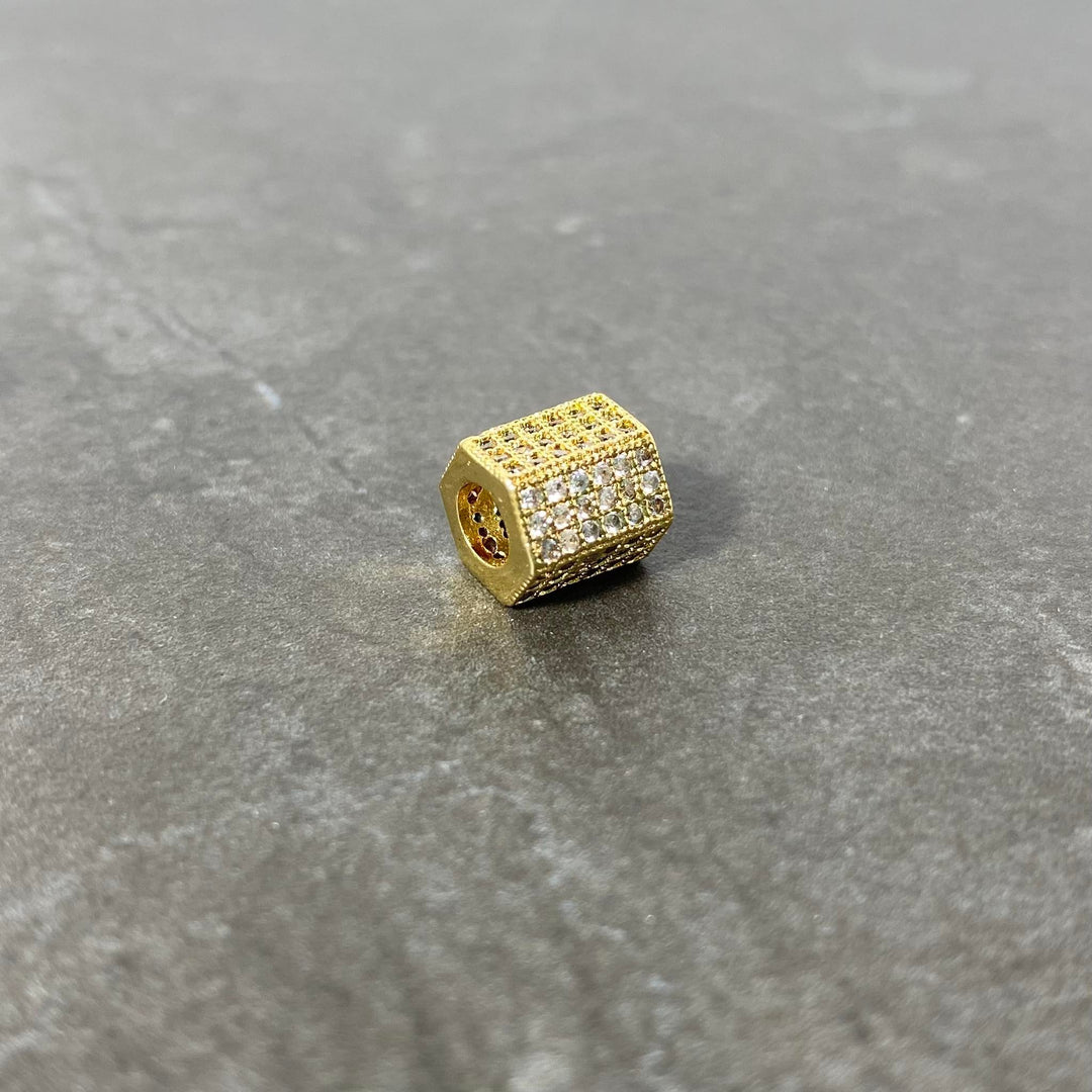 Breloque de tube chic pavé de zircon couleur aux choix