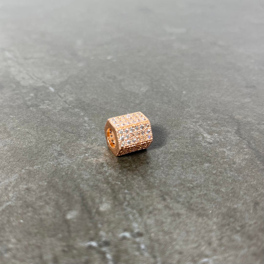 Breloque de tube chic pavé de zircon couleur aux choix