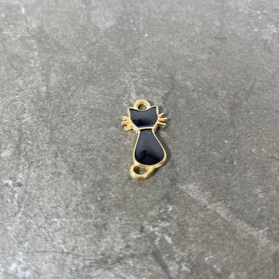 Black and Gold Cat Charm