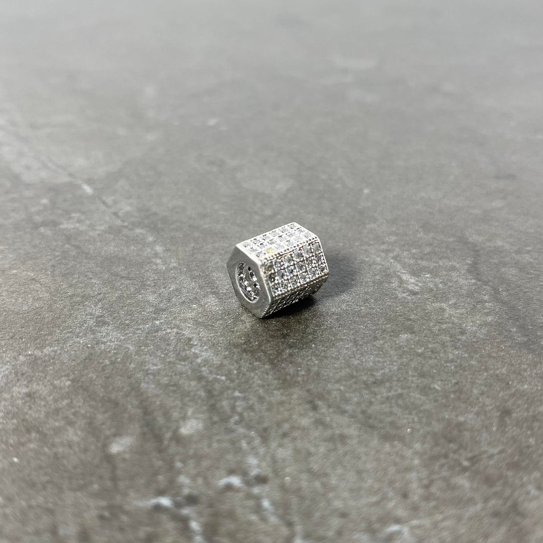 Breloque de tube chic pavé de zircon couleur aux choix