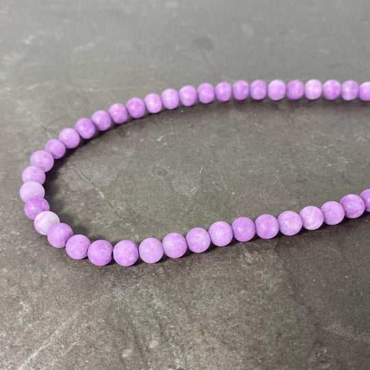 Corde de jade lilas mat 6 ou 8 mm