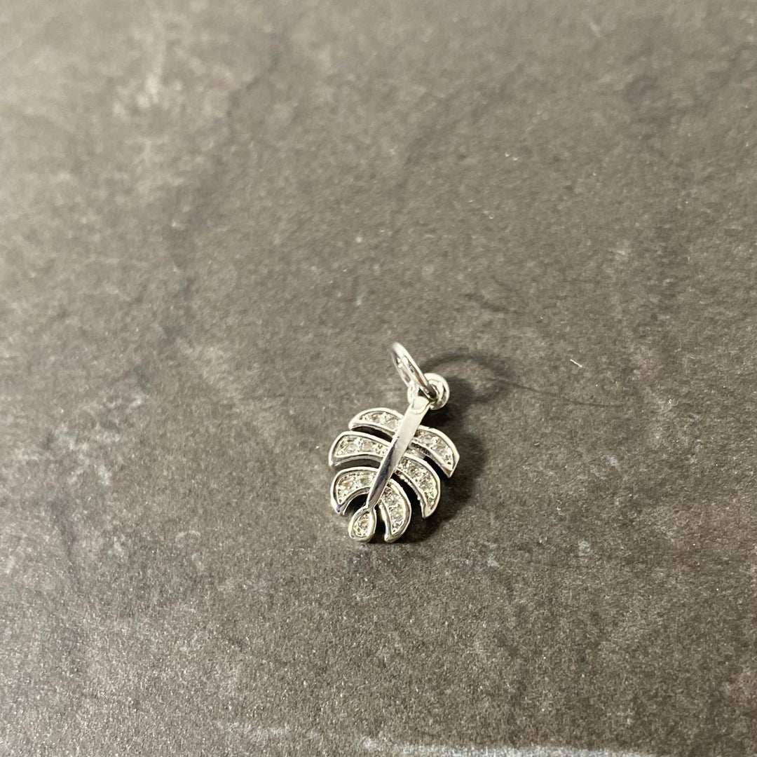 Breloque de monstera brillante argent or ou or rose