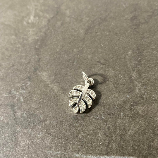 Breloque de monstera brillante argent or ou or rose