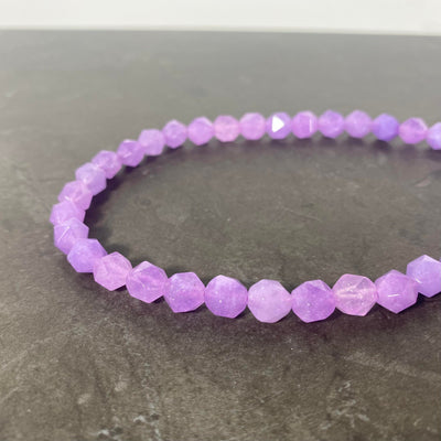 Lilac amethyst cord 8mm faceted triangular