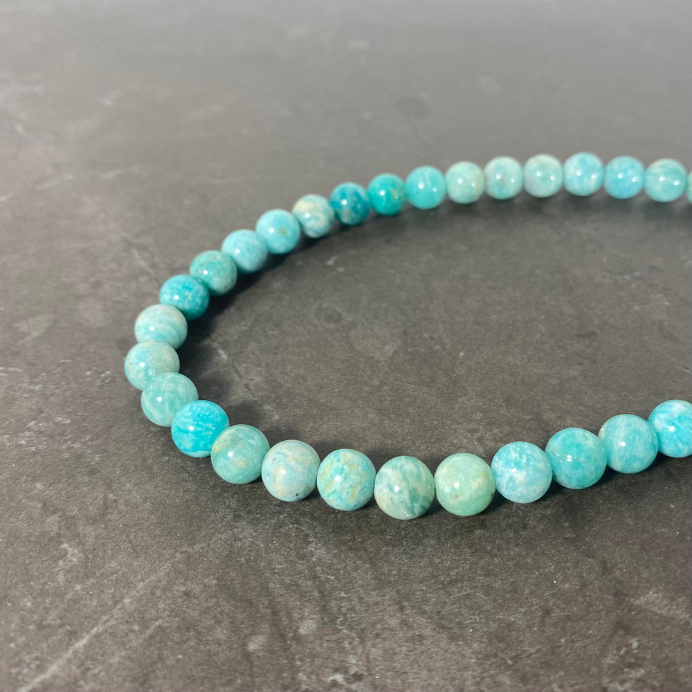 Corde d'amazonite péruvienne 6 ou 8mm