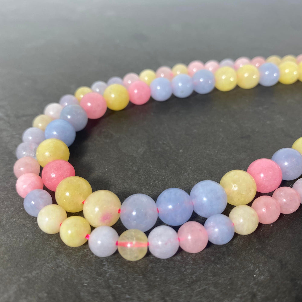 Corde de jade multicolore pastel