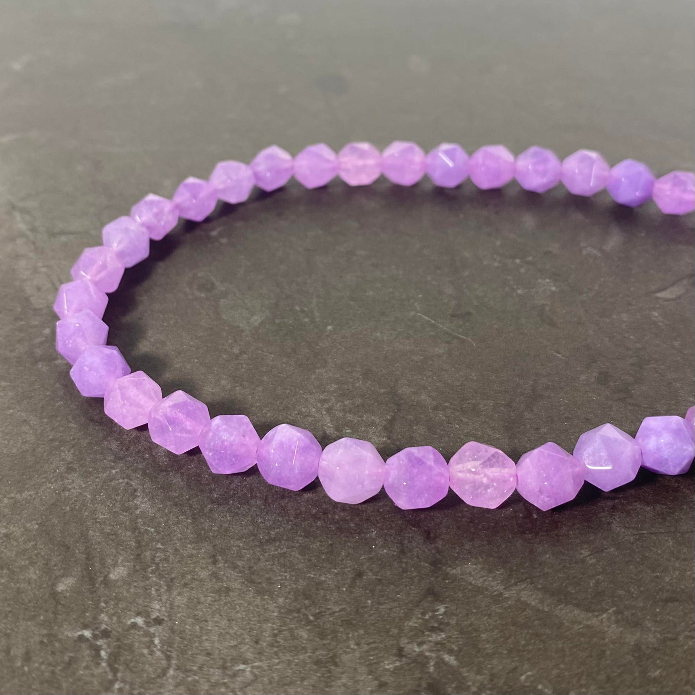 Lilac amethyst cord 8mm faceted triangular