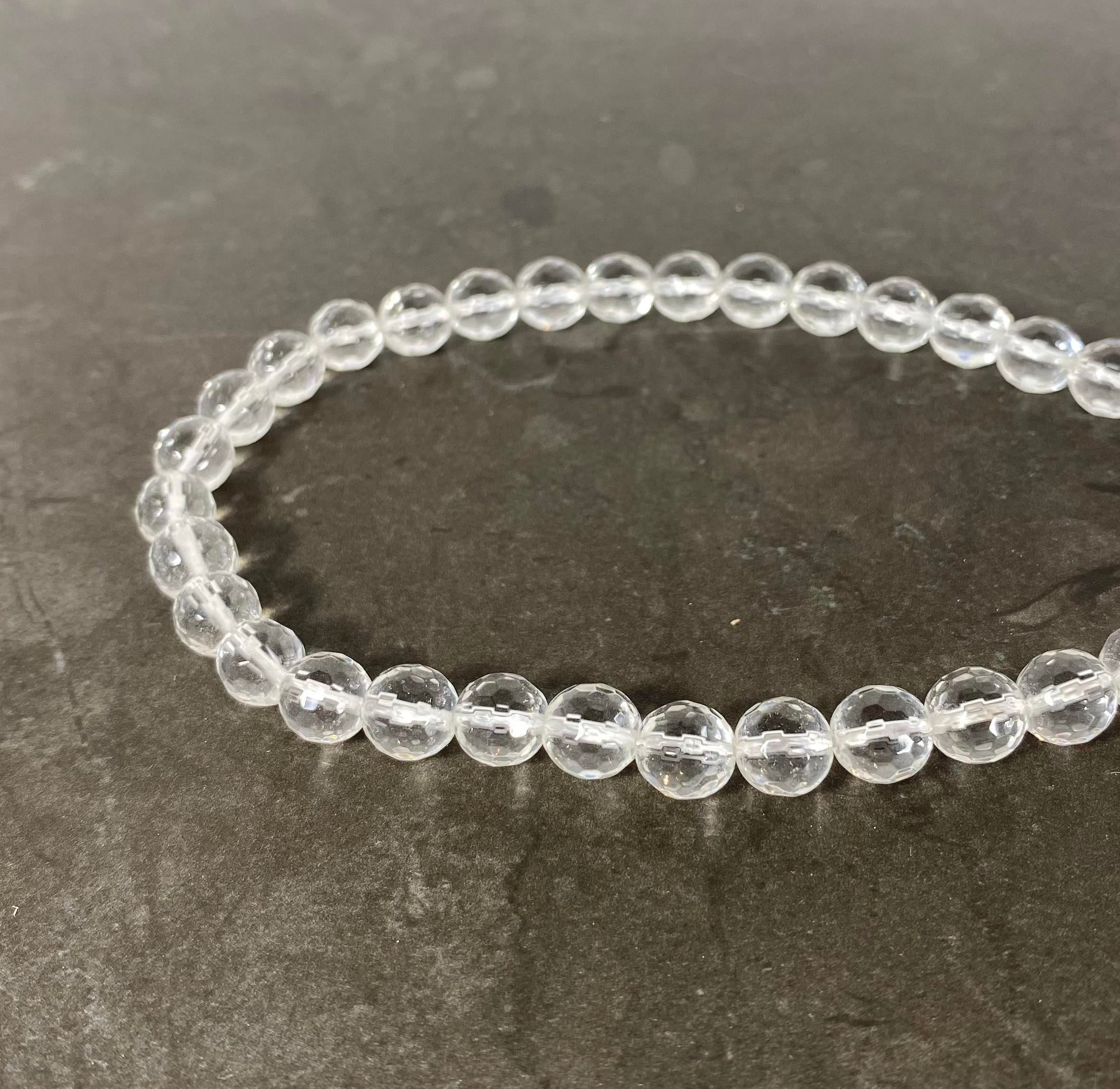 Disco ball faceted quartz rope 8mm transparent – Bijoux Sophistikate