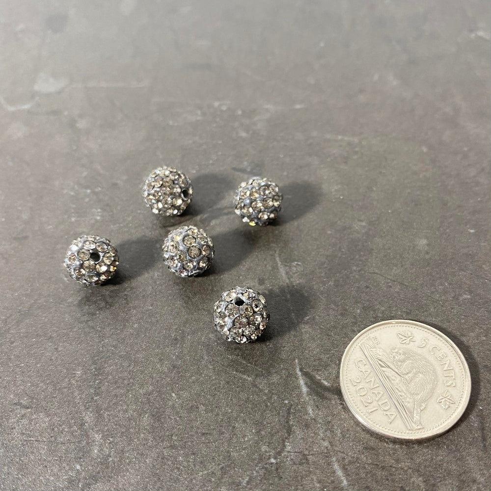 Breloque de boule brillante en polymère charcoal