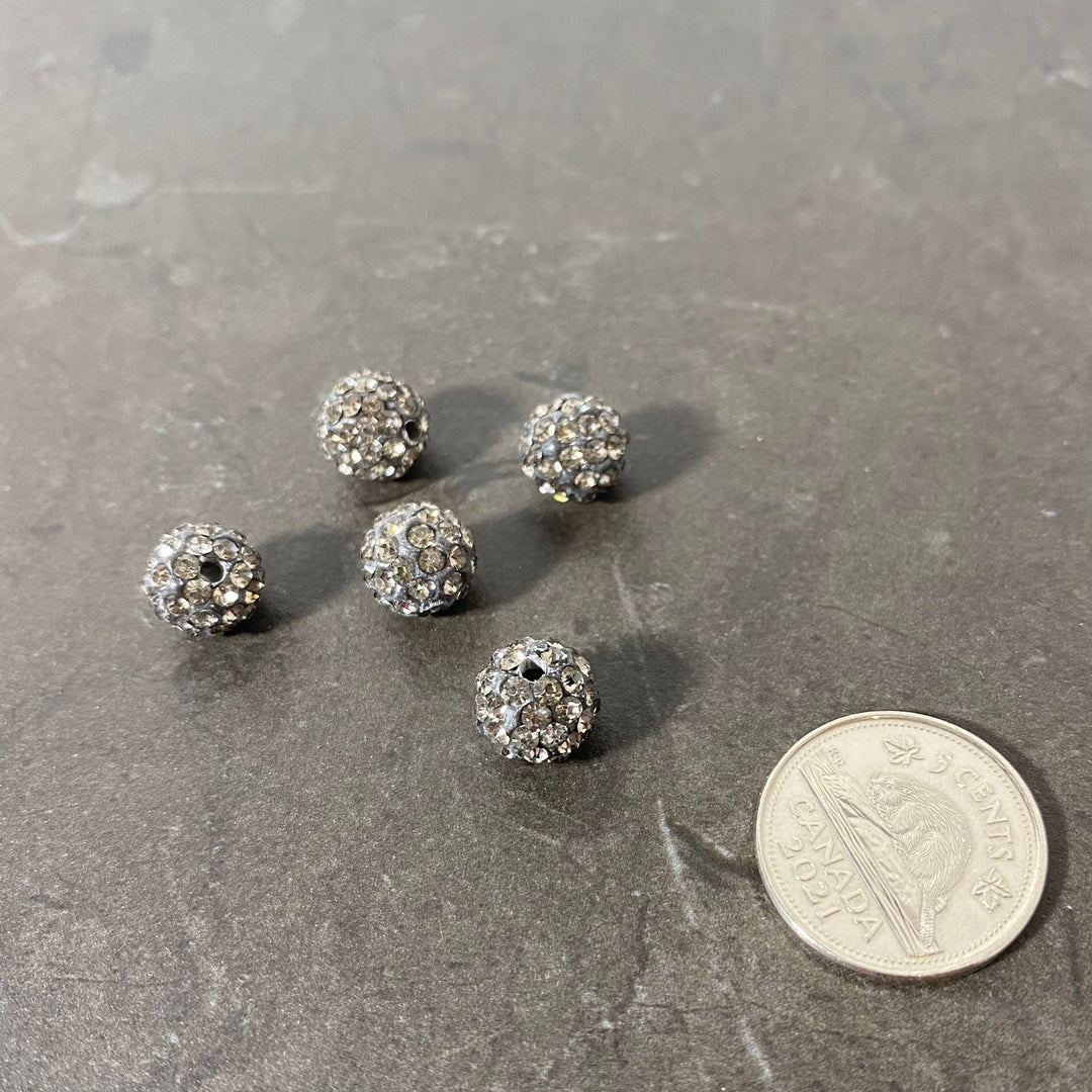 Breloque de boule brillante en polymère charcoal