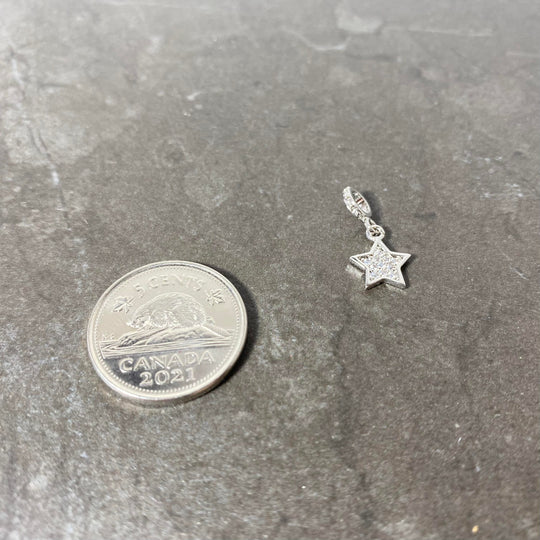 Breloque étoile pavé de zircon argent or ou or rose