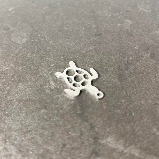 Breloque de tortue argent en acier inoxydable