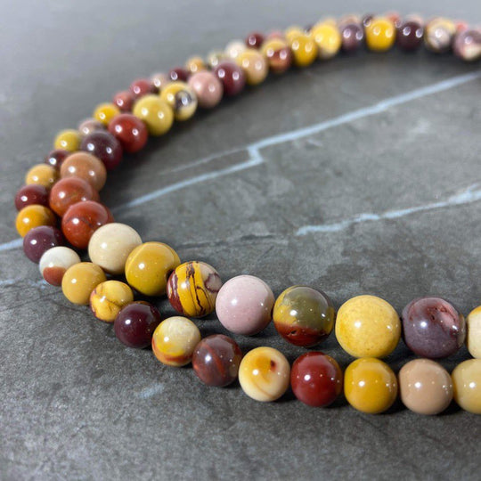 Corde de jaspe mokaite multi-teintes 6 ou 8mm