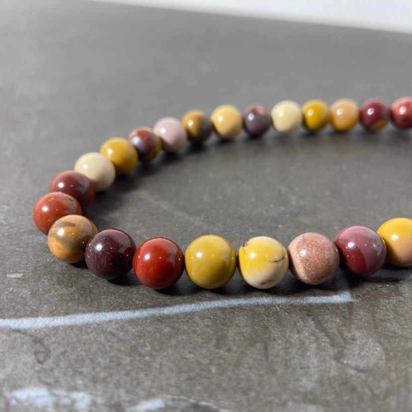 Corde de jaspe mokaite multi-teintes 6 ou 8mm