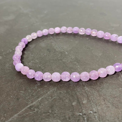 Lilac faceted jade cord 6 mm