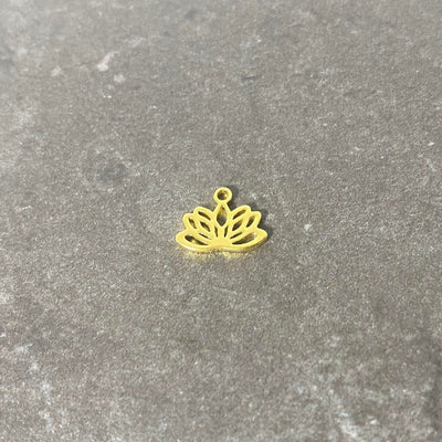Mini gold lotus flower charm