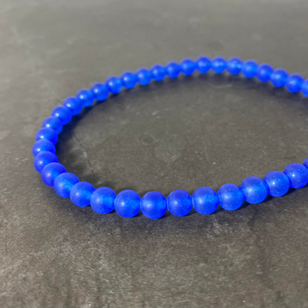 Jade bleu mat 6 ou 8 mm