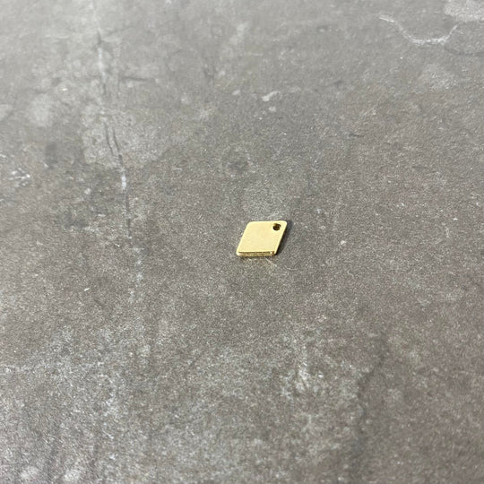 Mini breloque de losange en inox doré