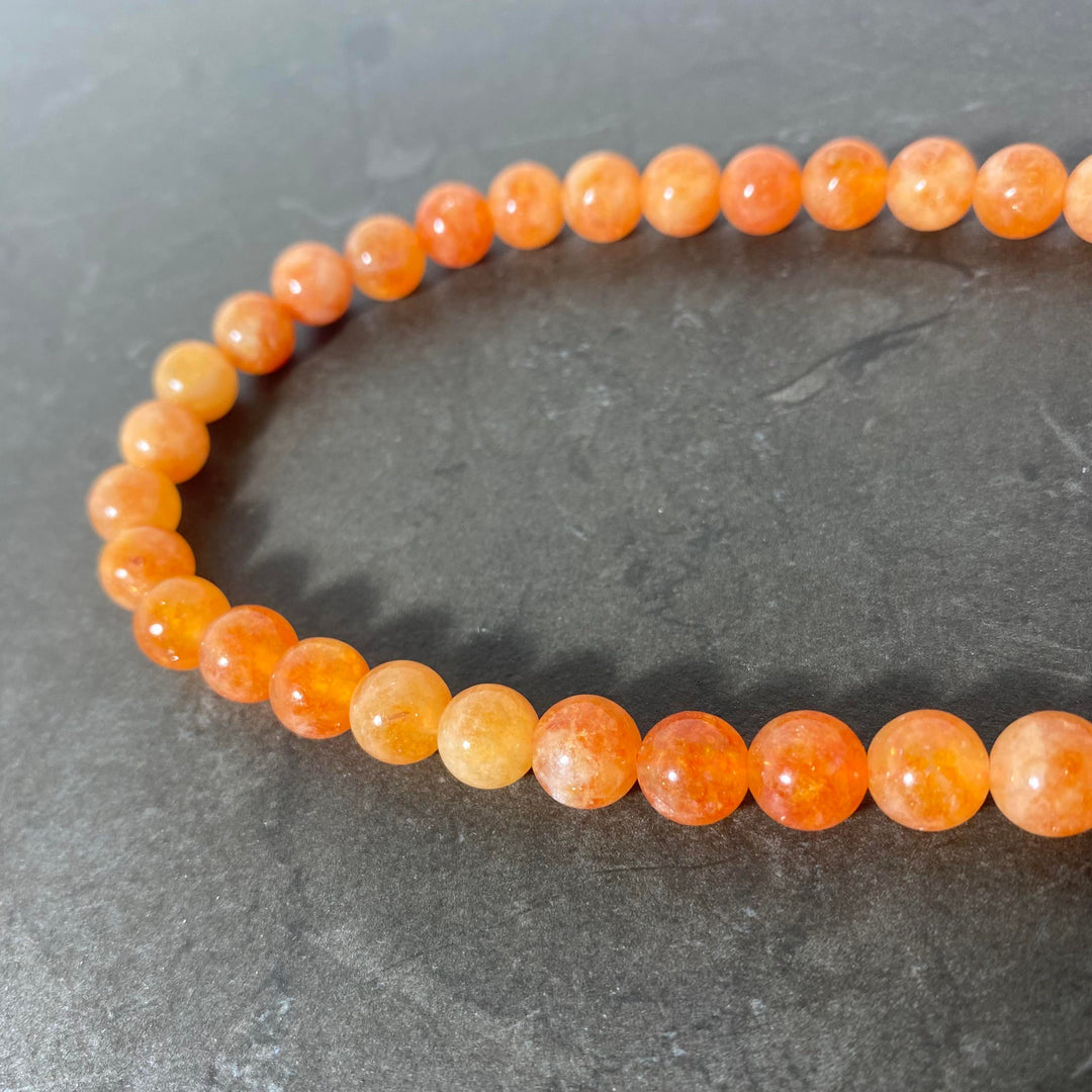 Jade orange naturel 6 ou 8 mm