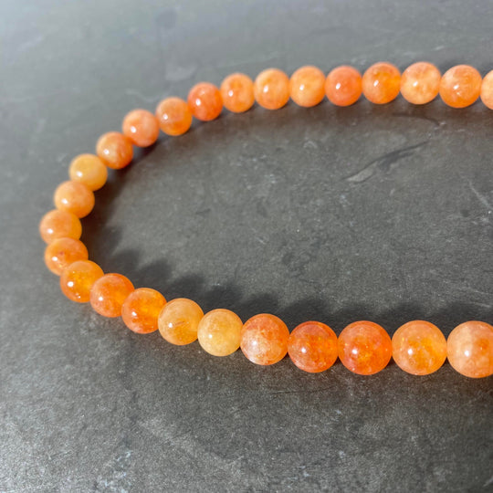 Jade orange naturel 6 ou 8 mm