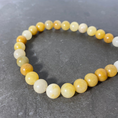 Corde de jade jaune naturel 6 ou 8 mm