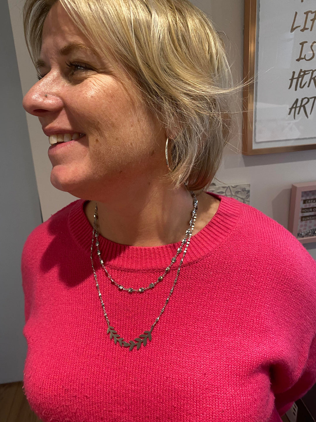 Chaine en acier inoxydable argent Willow 24 po ajustable