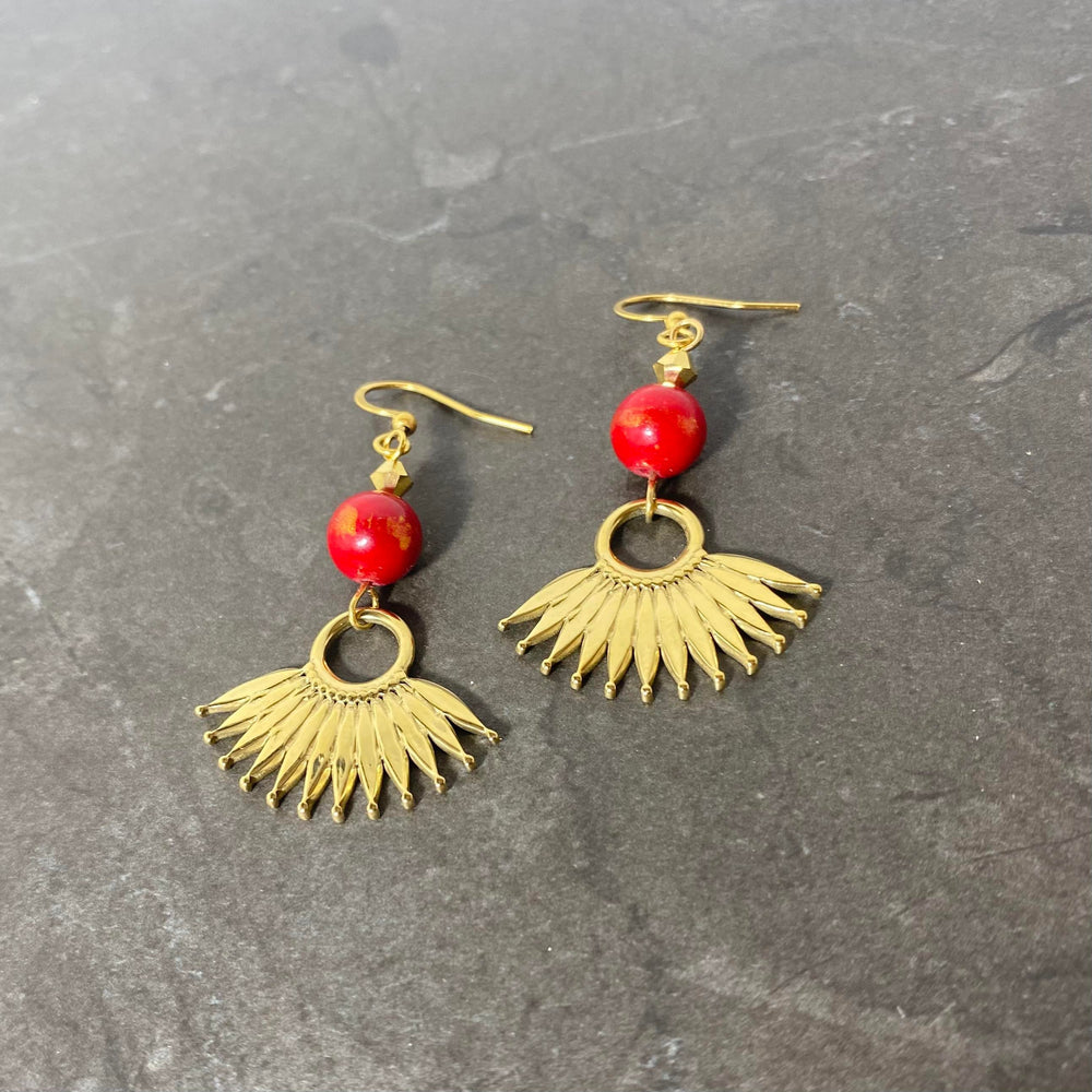 Boucle d'oreille Panka rouge