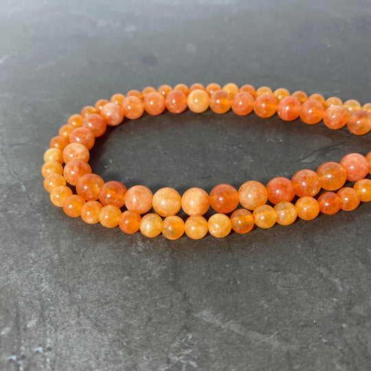Jade orange naturel 6 ou 8 mm