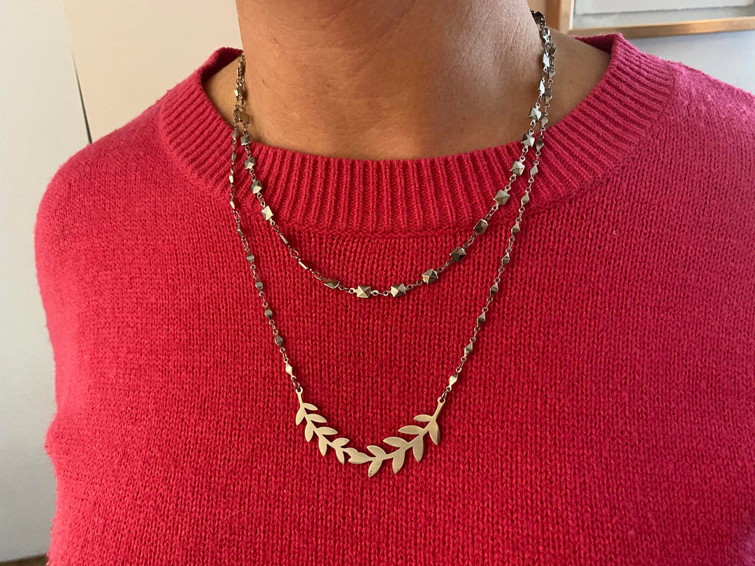 Chaine en acier inoxydable argent Willow 24 po ajustable