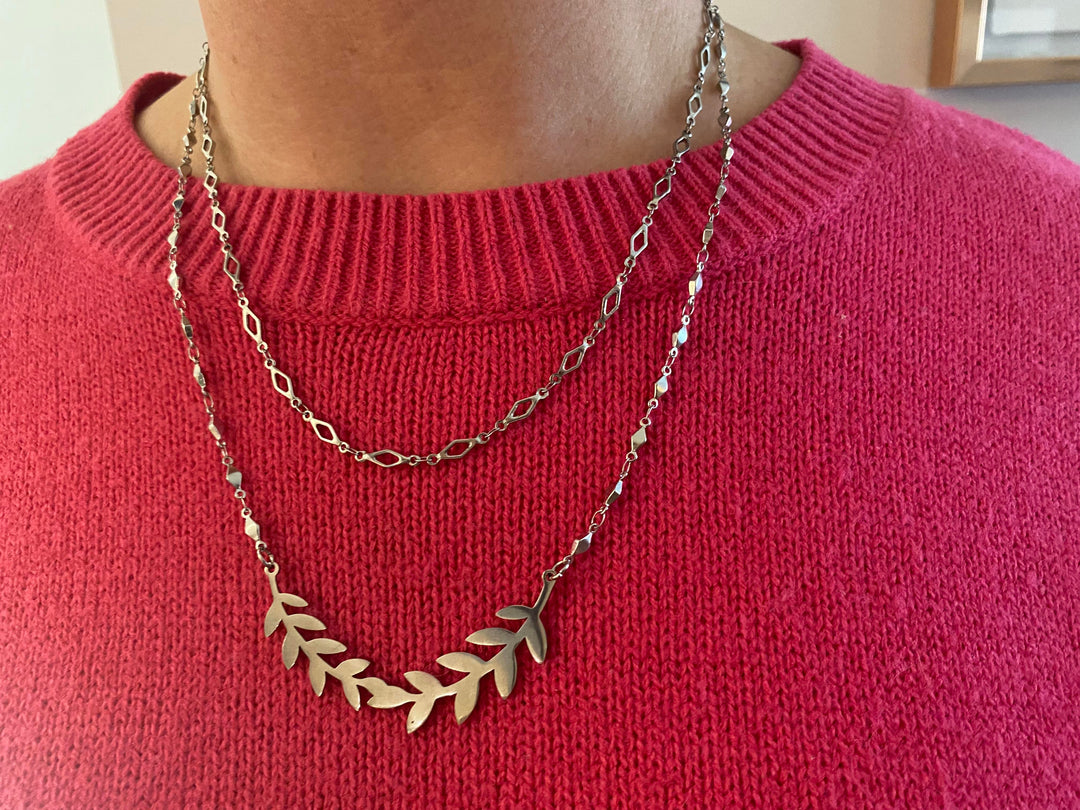 Chaine en acier inoxydable argent Willow 24 po ajustable