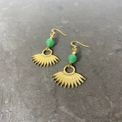 Boucle d'oreille Panka verte