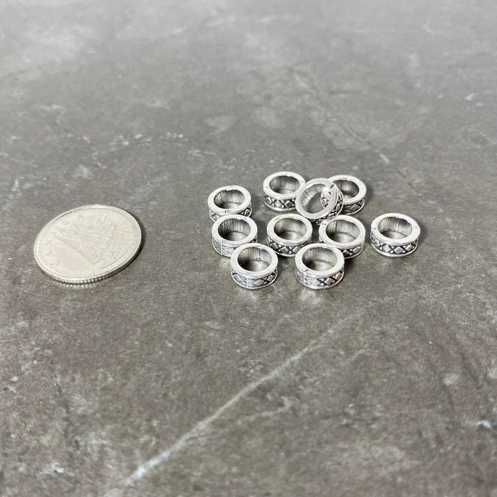 Lot d'espaceur argent avec motif en X